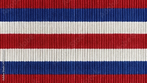 Regimental stripe pattern in red, white, and blue