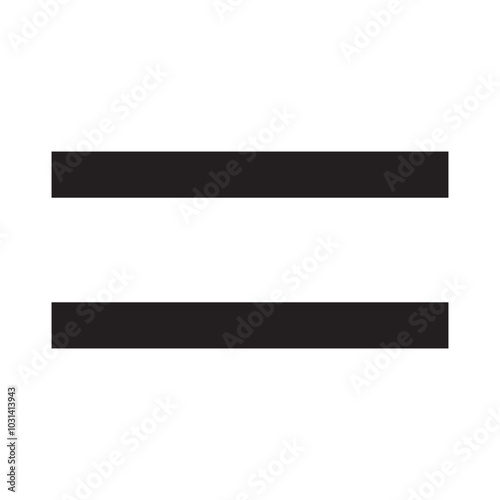 Black is equal to symbol flat icon