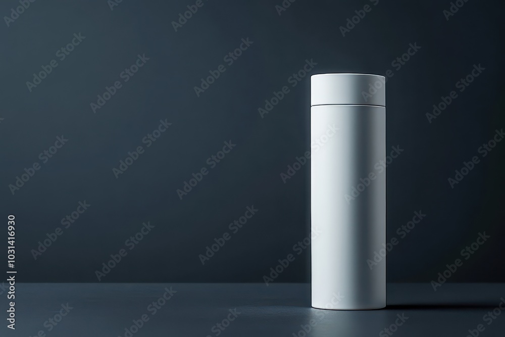 White Bottle Mockup on a Black Background. White Bottle Mockup on a Black Background.