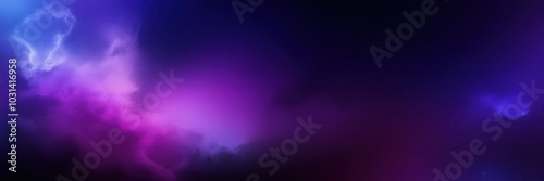 Dark cosmic background, nebula clouds, deep space, vibrant purple and blue hues, ethereal glow, abstract celestial landscape, mysterious atmosphere, gradient colors, astronomical art, galactic fog, dr