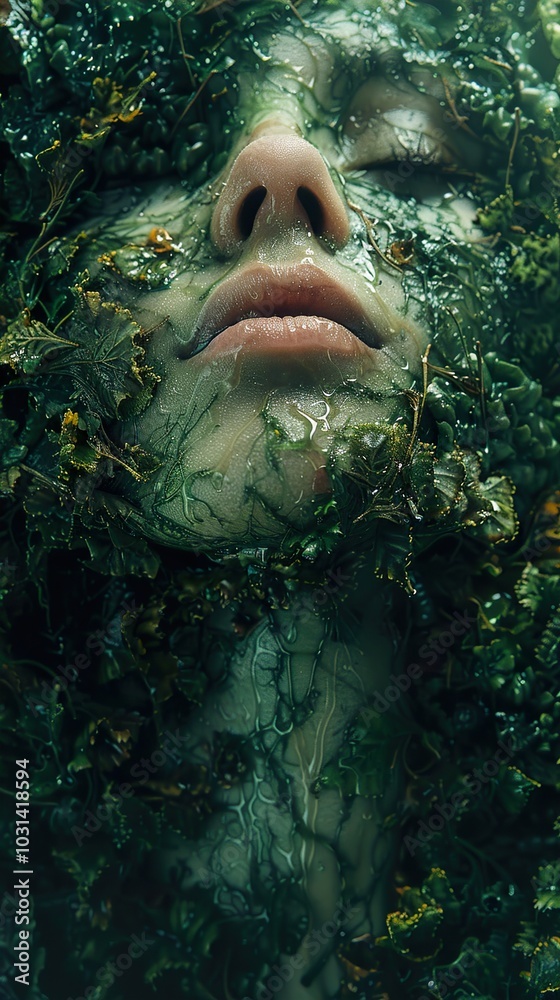 Woman Transformed by Nature: A Surreal Portrait Woman Transformed by Nature: A Surreal Portrait