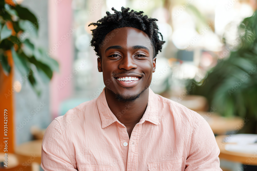 Smiling man in casual setting Smiling man in casual setting