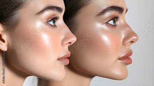 Visual and descriptive comparison of non-surgical nose jobs versus rhinoplasty, featuring before-and-after results to highlight the extent of changes from each method