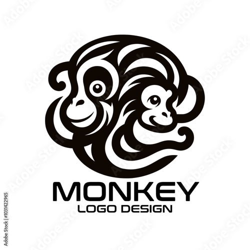 Monkey Vector Logo Design photo