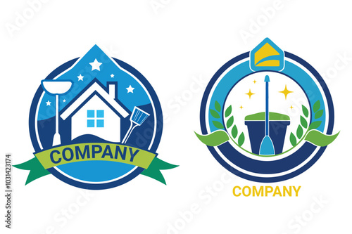 Versatile vector for professional cleaning company logo. Customize and scale for branding. High-quality for crisp images. Perfect for business cards, websites, and more.