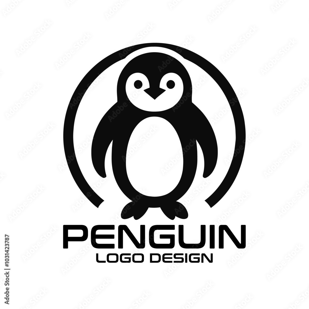 Naklejka premium Penguin Vector Logo Design