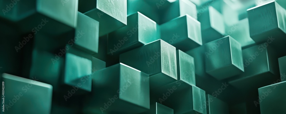 Abstract Teal Cubes Abstract Teal Cubes