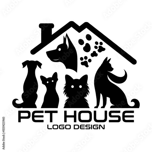 Pet House Vector Logo Design