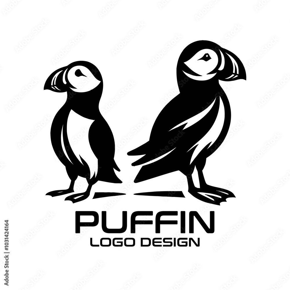 Naklejka premium Puffin Vector Logo Design