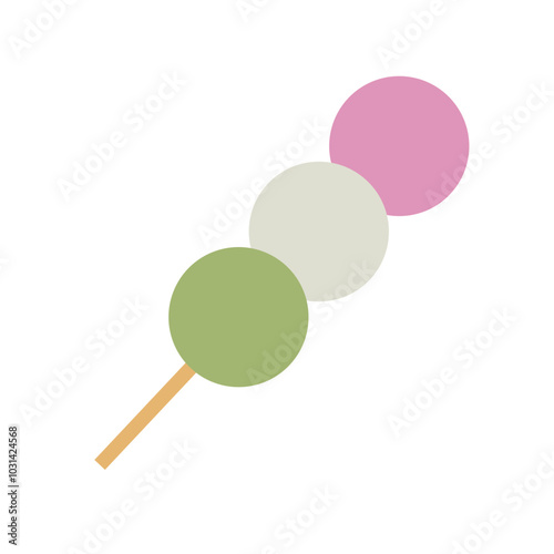 Colorful Japanese three colour dango dumplings.