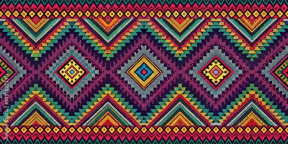 Geometric Ethnic Aztec Embroidery Pattern Design for Traditional Art Background, Wallpaper, Fashion, and Fabric Geometric Ethnic Aztec Embroidery Pattern Design for Traditional Art Background, Wallpaper, Fashion, and Fabric