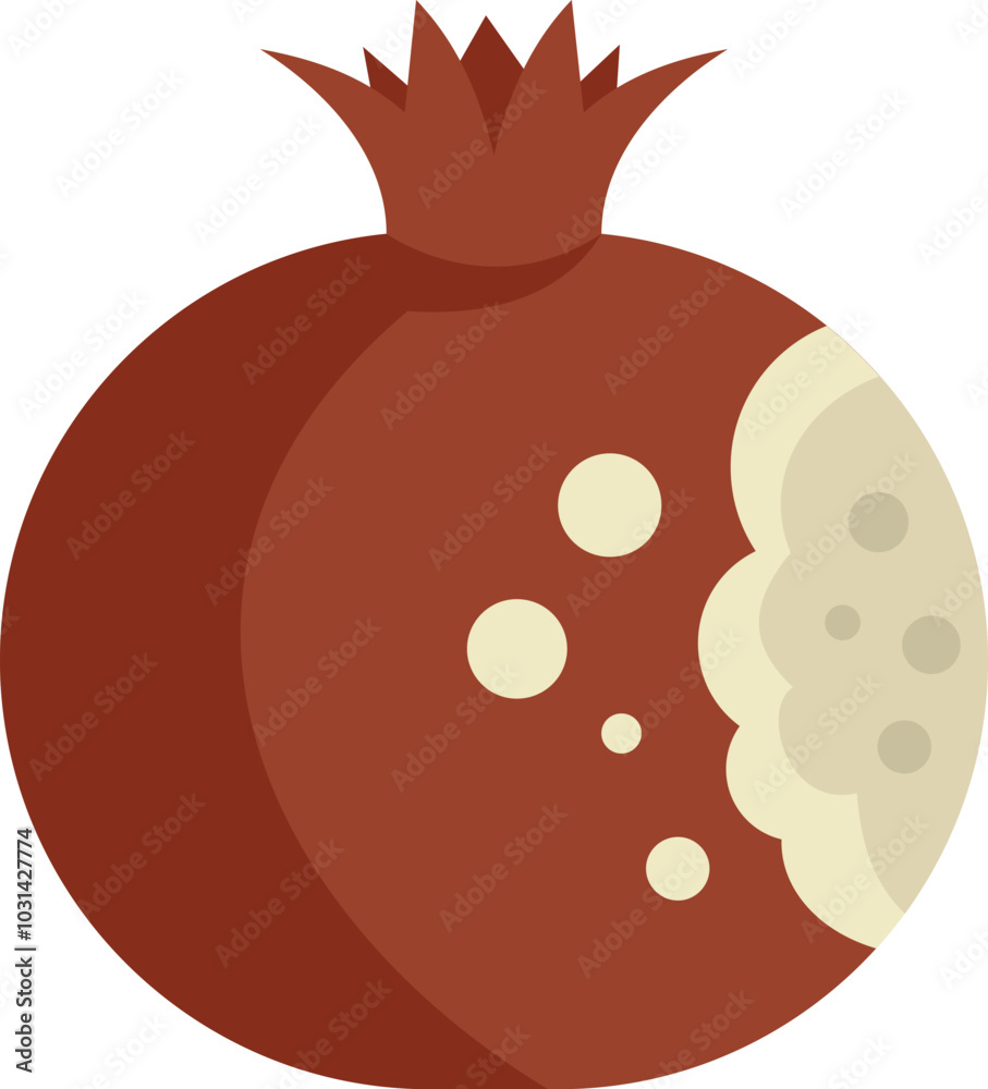 Obraz premium Mold is growing on this ripe pomegranate fruit, making it inedible