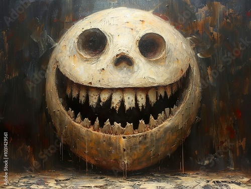 Creepy Smile: A Surreal and Disturbing Painting