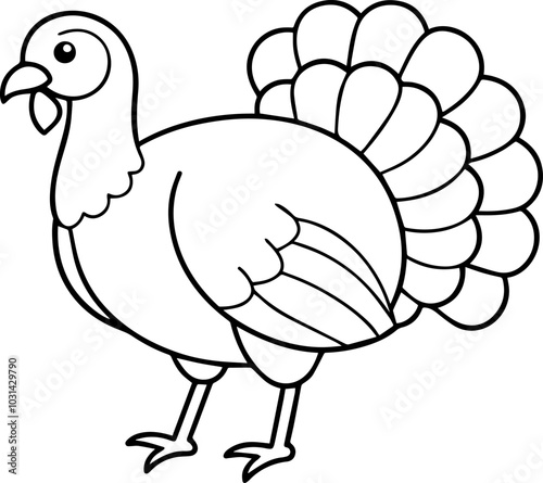 turkey silhouette vector illustration line art