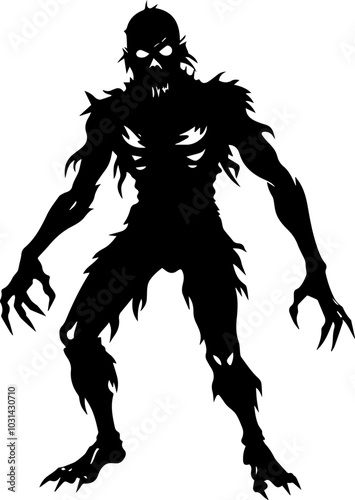 zombie silhouette vector illustration