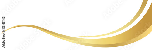 gold wave curve, golden wave corner shape for element, stripes ribbon golden graphic, striped gold