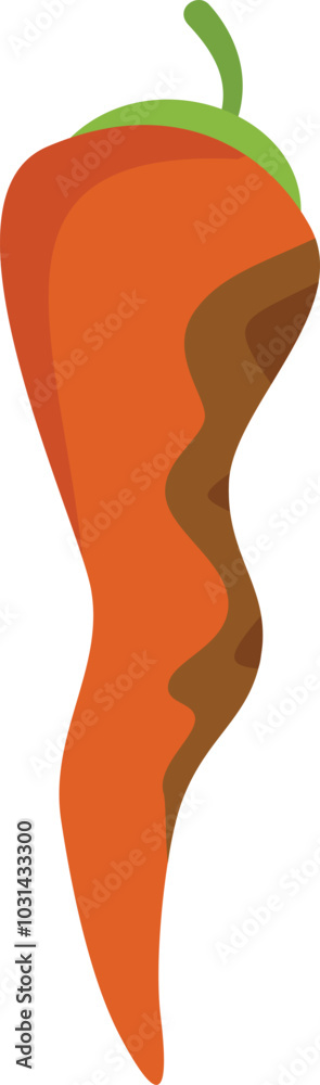 Simple vector illustration of a chili pepper with a brown gradient, isolated on white background Simple vector illustration of a chili pepper with a brown gradient, isolated on white background