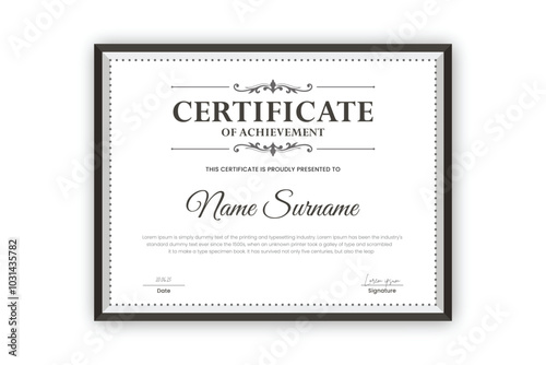 certificate Diploma of achievement template design with golden gradient and black color