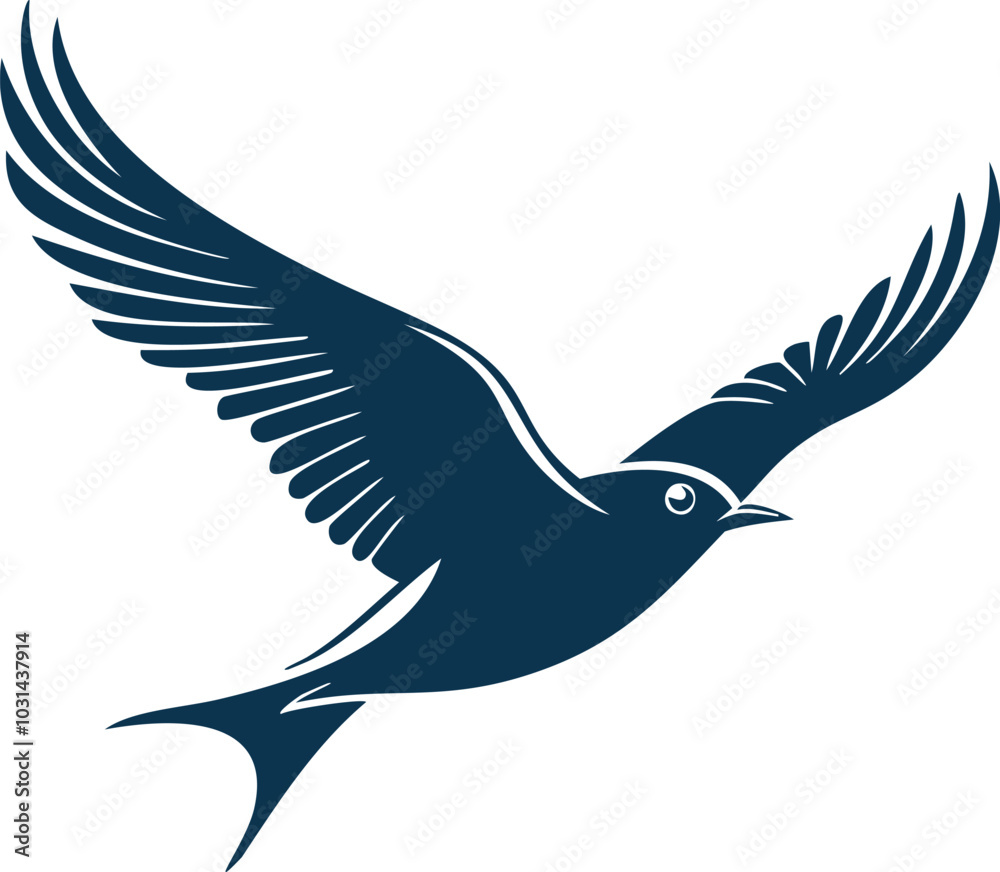 Obraz premium Silhouette of a bird flying free