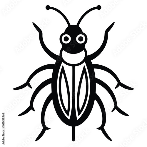 Solid color Water Bug animal vector design