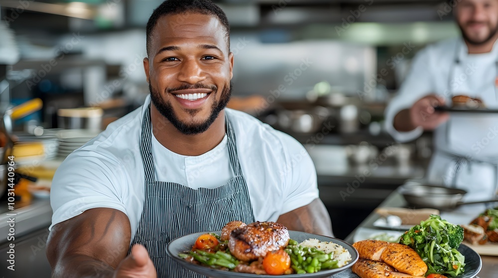 Skilled professional chef carefully cooking a mouthwatering meal using fresh ingredients and equipment in a modern commercial kitchen