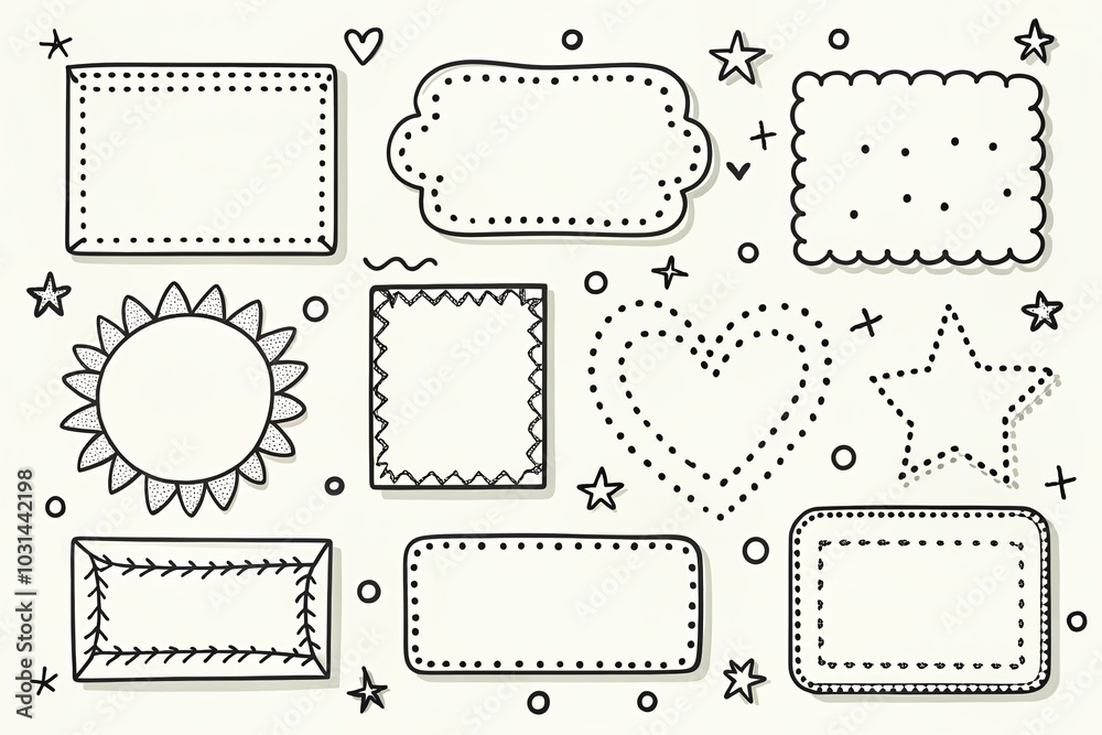 Hand Drawn Doodle Quote Boxes for Creative Projects and Designs Hand Drawn Doodle Quote Boxes for Creative Projects and Designs