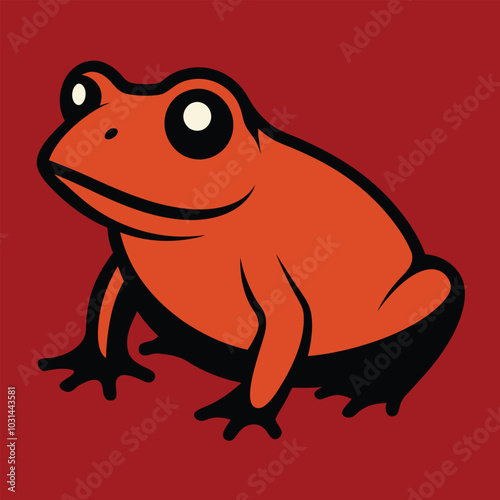 Solid color Wood Frog animal vector design