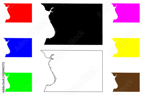 Campbell County, State of South Dakota (U.S. county, United States of America, USA, U.S., US) map vector illustration, scribble sketch map