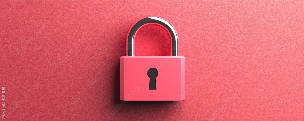 A lock symbol protecting data, vibrant 3D illustration, secure digital environment, Privacy, security,  futuristic, data, technology, digital, protection