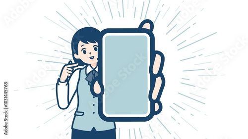 Call center woman_smartphone zoomup_with alpha channel