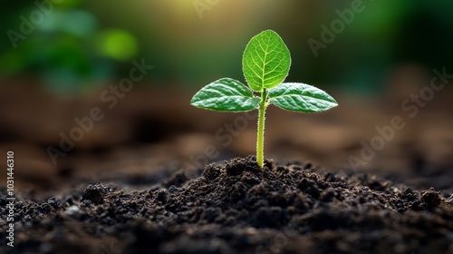 New Life Seedling Sprouting From Soil Green Plant Growth New Beginning