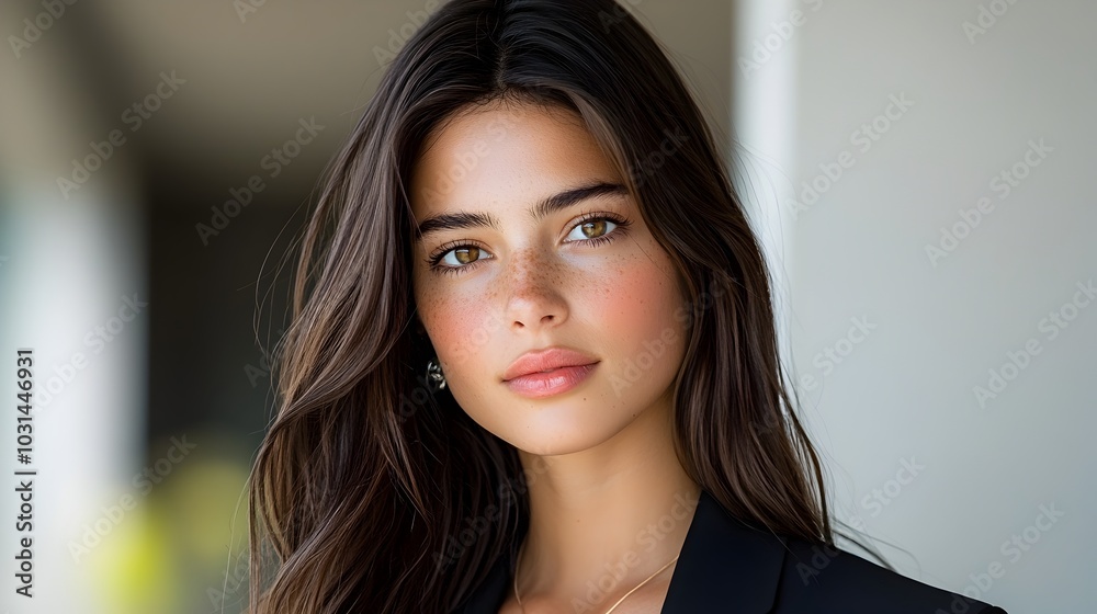 Elegant and minimalist fashion photoshoot featuring a model dressed in sleek monochrome attire against a neutral backdrop The clean Elegant and minimalist fashion photoshoot featuring a model dressed in sleek monochrome attire against a neutral backdrop The clean