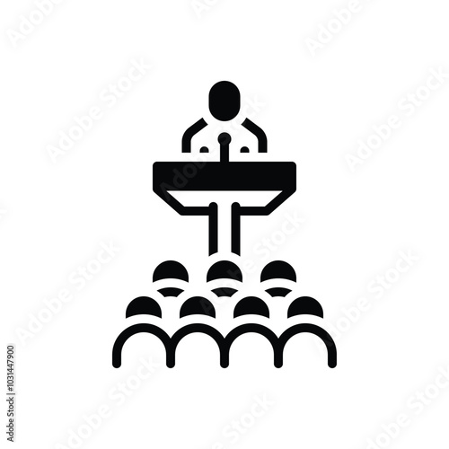 Black solid  icon for conference