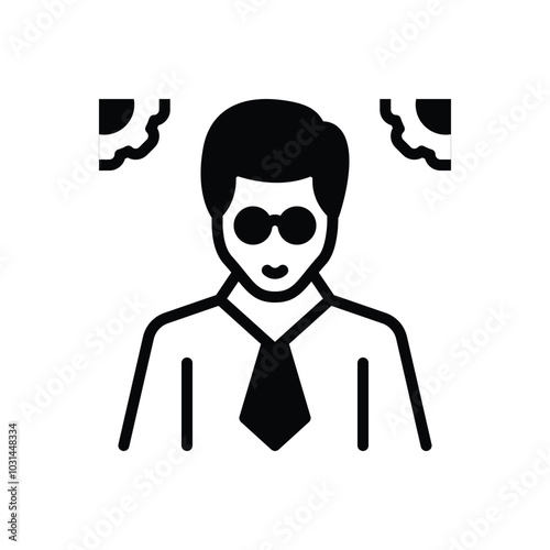 Black solid  icon for manager