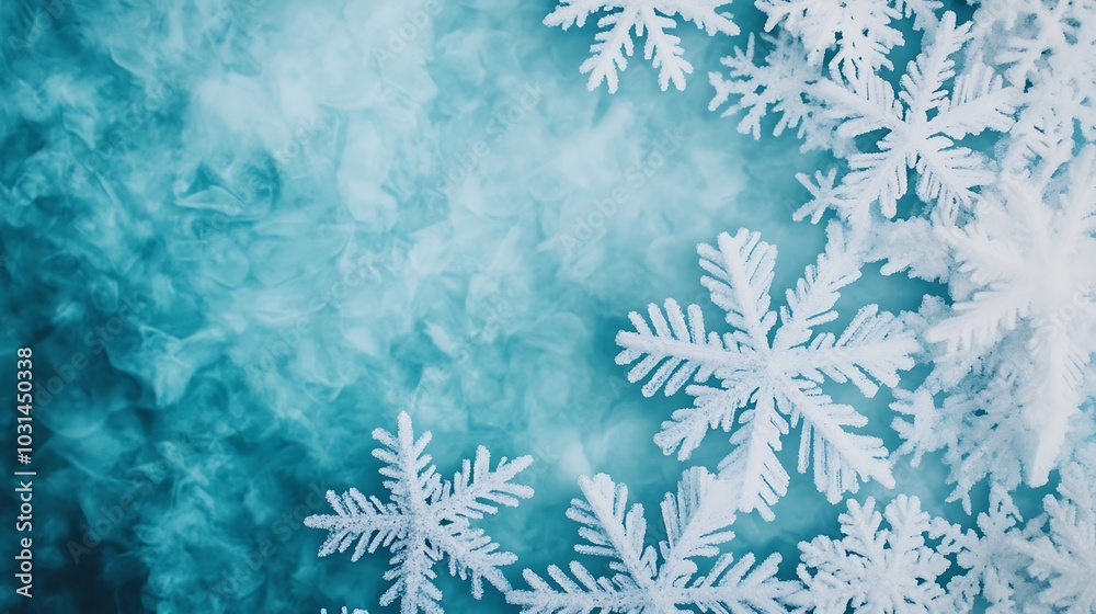 Soft Blue and White Gradient Background with Snowflakes Soft Blue and White Gradient Background with Snowflakes