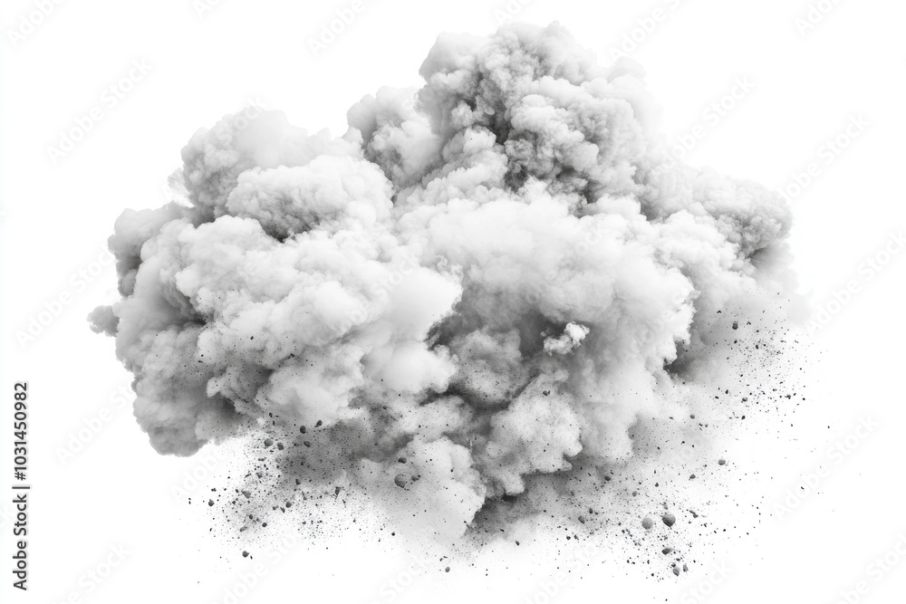 Black and white explosion of smoke billowing from a distant building against a clear sky, creating a striking contrast and dramatic silhouette. Black and white explosion of smoke billowing from a distant building against a clear sky, creating a striking contrast and dramatic silhouette.