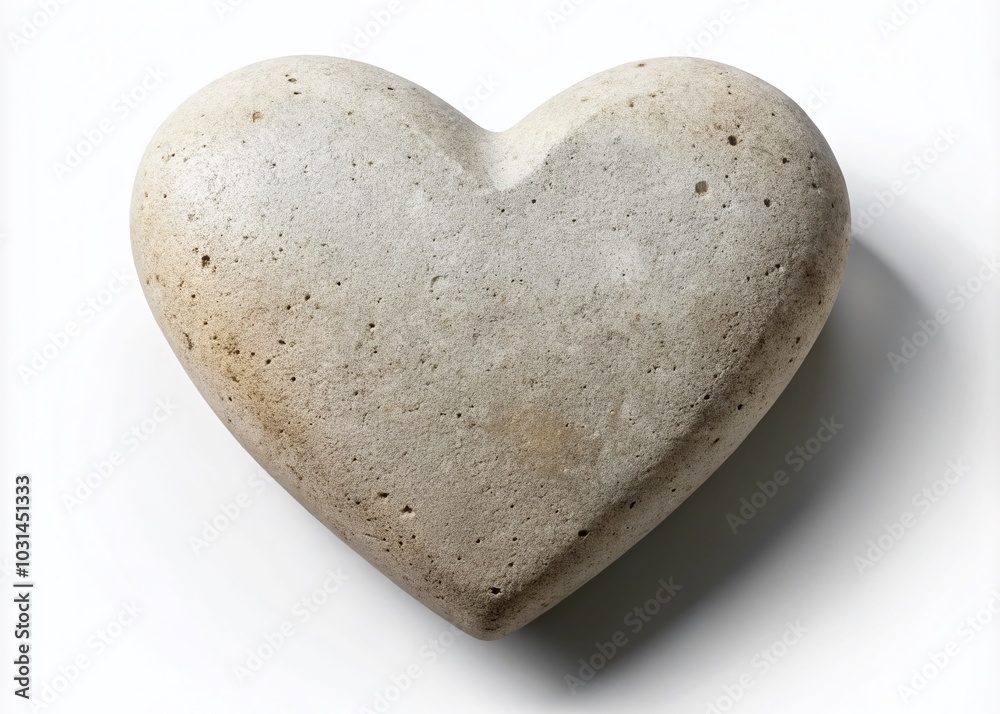 Fototapeta premium Heart-Shaped Concrete Stone Isolated for Architectural and Motivational Designs