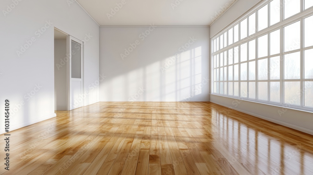 Obraz premium Spacious empty living room interior shot.