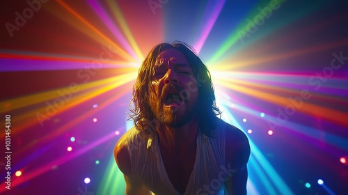 Singer on Stage Capturing Raw Emotion in Performance