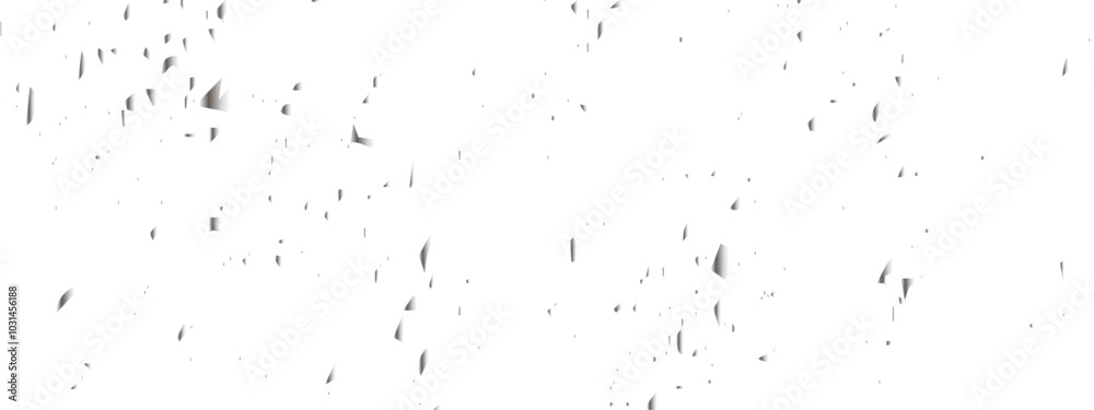 Silver shiny glitter sparkle confetti falling down on transparent background. Vector illustration.