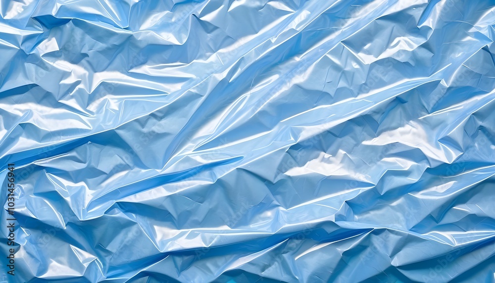 Obraz premium thin plastic wrap with light reflections, crumpled paper texture