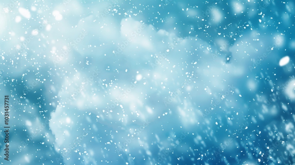 Abstract Blue Background with Snowflakes and Blurred Lights Abstract Blue Background with Snowflakes and Blurred Lights
