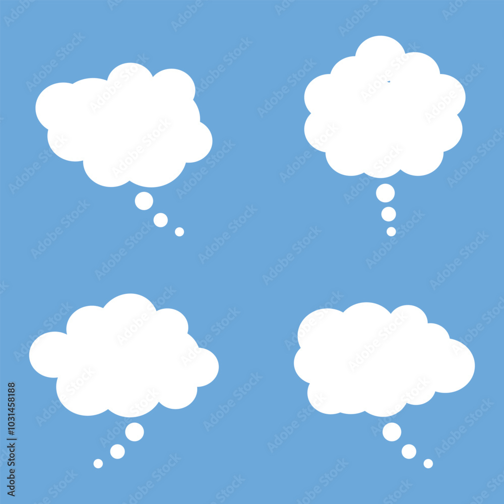 Collection of thought bubbles in different shapes Collection of thought bubbles in different shapes