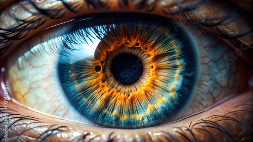 ultra closeup of human eye iris 