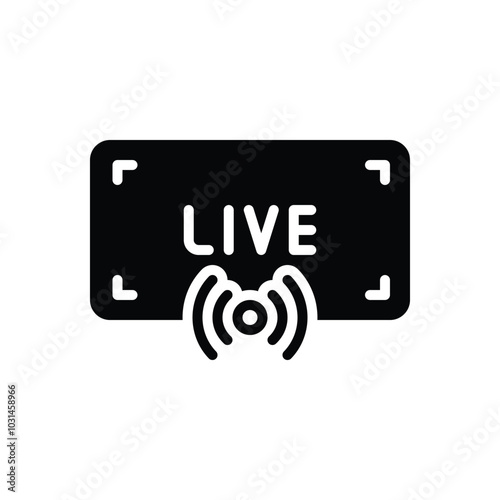 Black solid icon for live