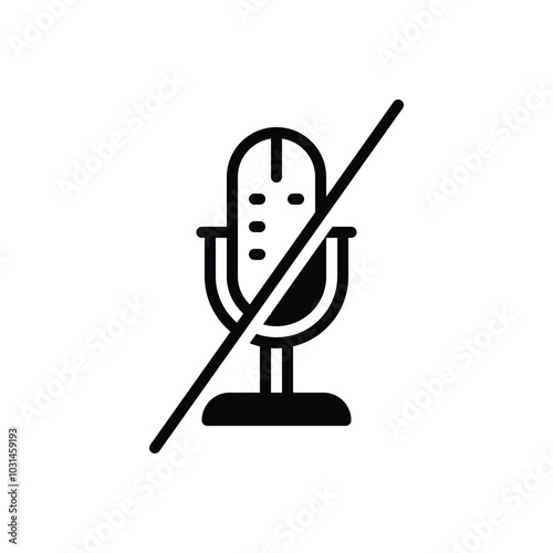 Black solid icon for mute