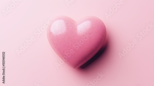 Soft Pink Heart on Pastel Background	
