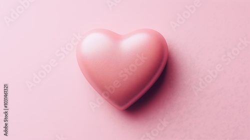 Soft Pink Heart on Pastel Background 