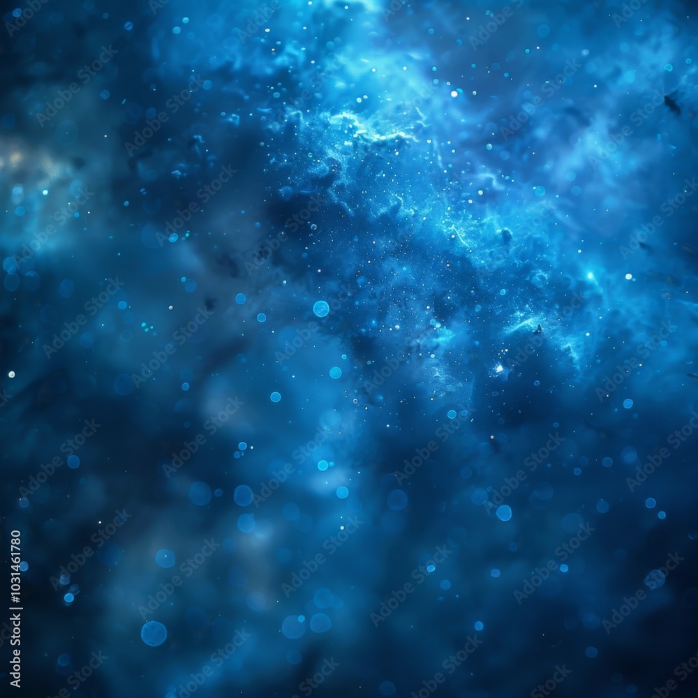 Abstract Blue Background with Swirling Clouds and Glowing Lights Abstract Blue Background with Swirling Clouds and Glowing Lights