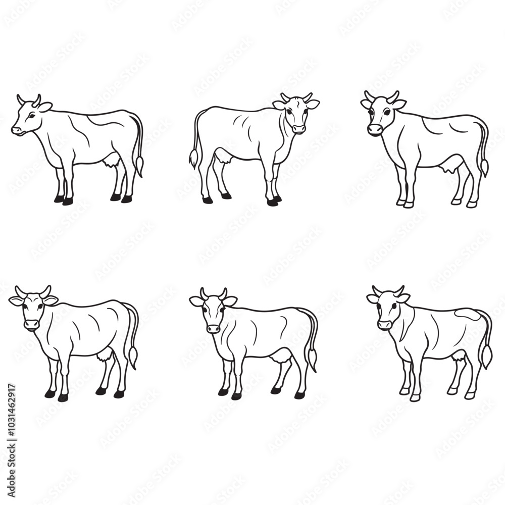 Cow line art vector Cow line art vector